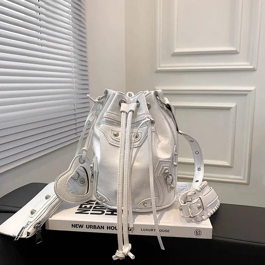 Women's Trendy Rivet Messenger Bag