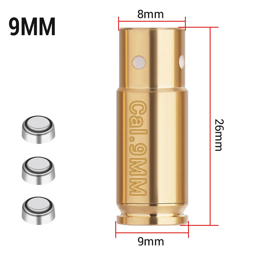 .223 cal Red Dot Laser Brass Boresight CAL Cartridge Barrel Bore Sighter for Hunting Gun Scope Adjustment Rifle Pistol Shotgun