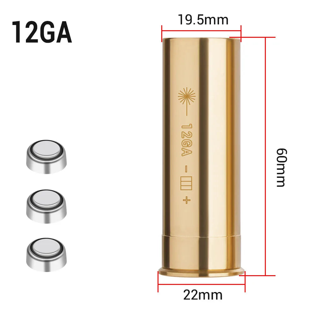 .223 cal Red Dot Laser Brass Boresight CAL Cartridge Barrel Bore Sighter for Hunting Gun Scope Adjustment Rifle Pistol Shotgun