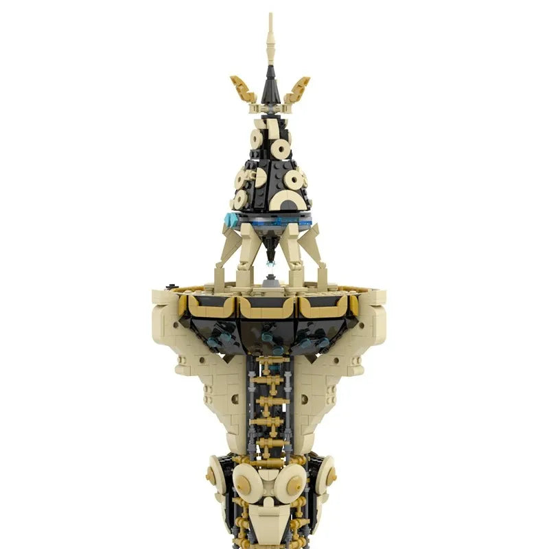 1630PCS Creative Game MOC-139323 Breath Zeldaed Sheikah Tower House Model Building Blocks Set Architecture Toys for Kid Gift