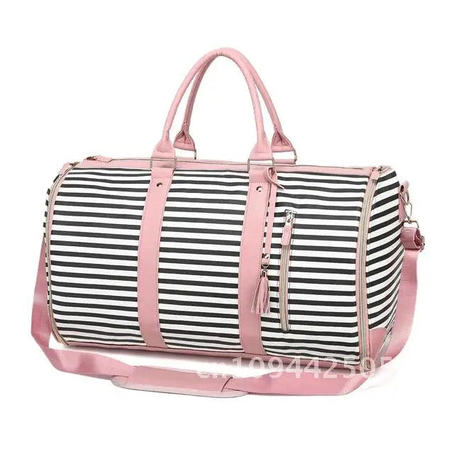 1pc Foldable PU Travel Convenient Carry-on Clothing Bag Women's Bag Bag Leather Business Duffel Women's Large Travel