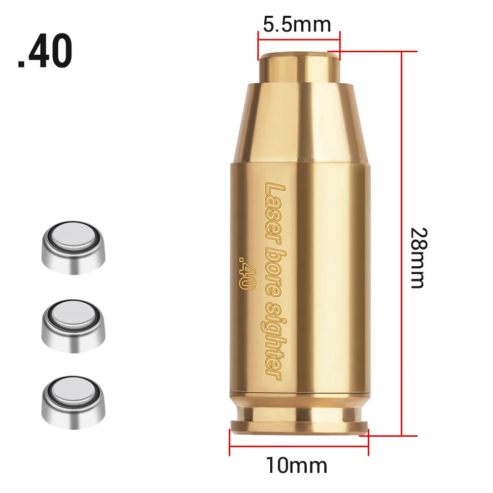 .223 cal Red Dot Laser Brass Boresight CAL Cartridge Barrel Bore Sighter for Hunting Gun Scope Adjustment Rifle Pistol Shotgun