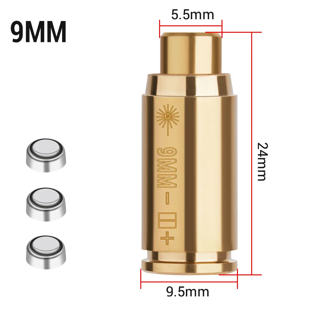 .223 cal Red Dot Laser Brass Boresight CAL Cartridge Barrel Bore Sighter for Hunting Gun Scope Adjustment Rifle Pistol Shotgun