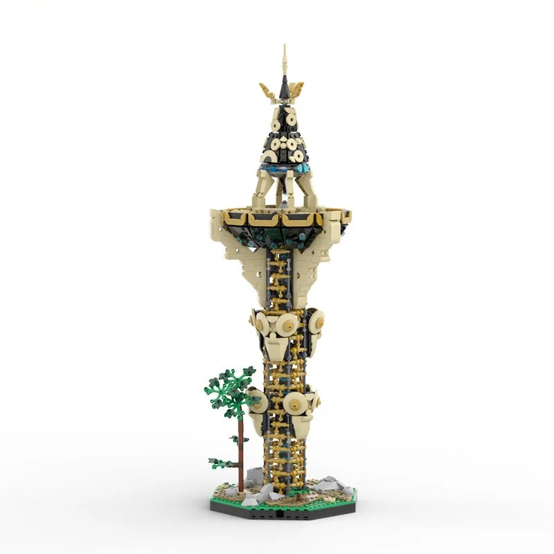 1630PCS Creative Game MOC-139323 Breath Zeldaed Sheikah Tower House Model Building Blocks Set Architecture Toys for Kid Gift