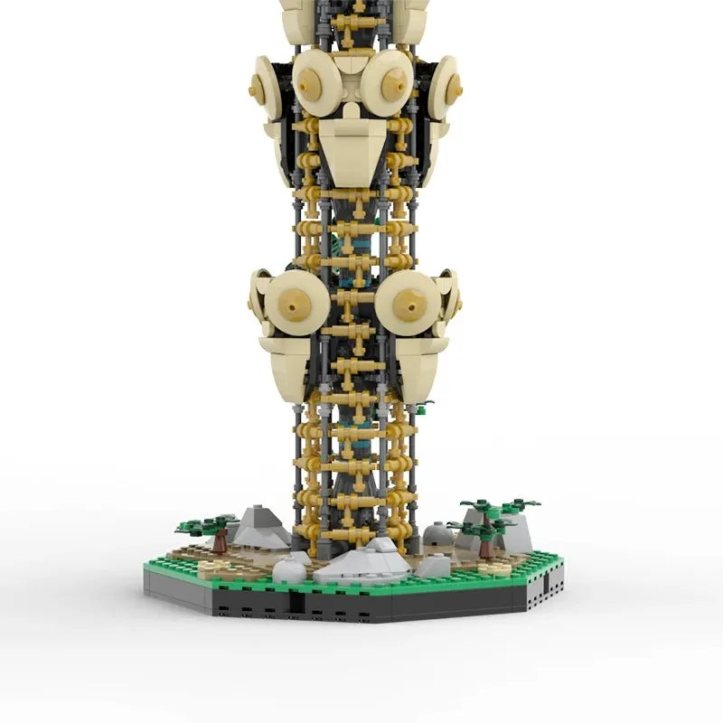 1630PCS Creative Game MOC-139323 Breath Zeldaed Sheikah Tower House Model Building Blocks Set Architecture Toys for Kid Gift