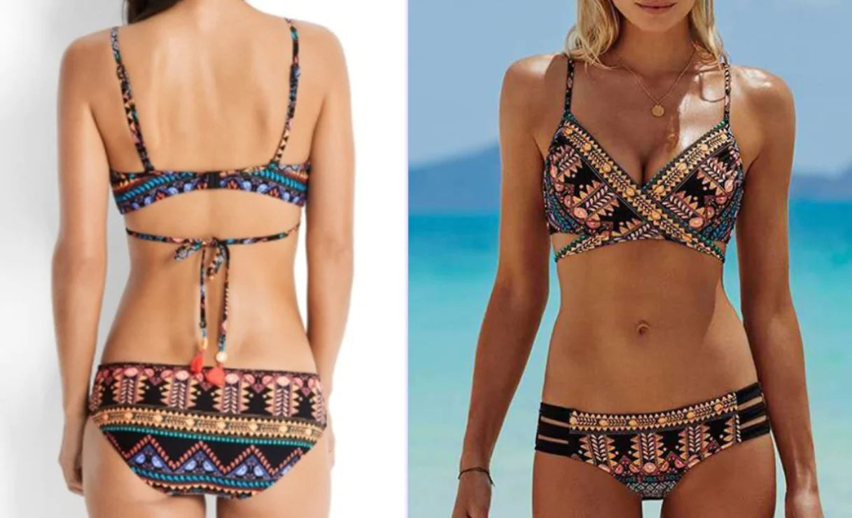 2018 Chic Aztec String Bikini Set